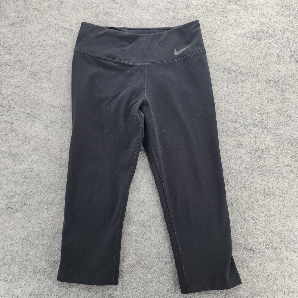 Nike Pants Womens Medium Capri Black Dri Fit Low Rise 24x18"